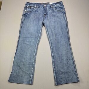 Black Bull Jeans Low Waist Bootcut Embroidered Blue Mens Size 40